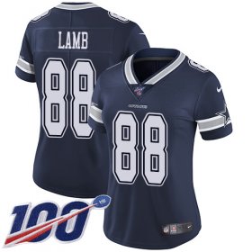 Wholesale Cheap Nike Cowboys #88 CeeDee Lamb Navy Blue Team Color Women\'s Stitched NFL 100th Season Vapor Untouchable Limited Jersey