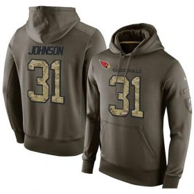 Wholesale Cheap NFL Men\'s Nike Arizona Cardinals #31 David Johnson Stitched Green Olive Salute To Service KO Performance Hoodie