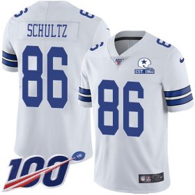 Wholesale Cheap Nike Cowboys #86 Dalton Schultz White Men\'s Stitched With Established In 1960 Patch NFL 100th Season Vapor Untouchable Limited Jersey