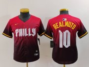 Youth Philadelphia Phillies #10 JT Realmuto Red 2024 City Connect Limited Jersey