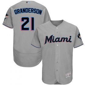 Wholesale Cheap marlins #21 Curtis Granderson Grey Flexbase Authentic Collection Stitched MLB Jersey