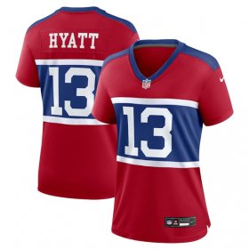 Wholesale Cheap Women\'s New York Giants #13 Jalin Hyatt Century Red Alternate Vapor Limited Football Stitched Jersey