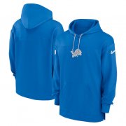 Cheap Men's Detroit Lions Blue Performance Pullover Hoodie