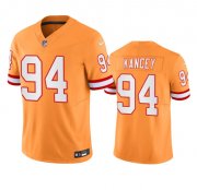 Wholesale Cheap Men's Tampa Bay Buccaneers #94 Calijah Kancey Orange Throwback Limited Stitched Jersey