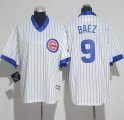 Wholesale Cheap Cubs #9 Javier Baez White(Blue Strip) Cooperstown Stitched Youth MLB Jersey