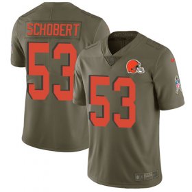 Wholesale Cheap Nike Browns #53 Joe Schobert Olive Youth Stitched NFL Limited 2017 Salute to Service Jersey