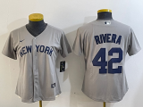 Cheap Women's New York Yankees #42 Mariano Rivera Grey Field of Dreams Cool Base Jersey