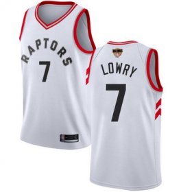 Wholesale Cheap Raptors #7 Kyle Lowry White 2019 Finals Bound Women\'s Basketball Swingman Association Edition Jersey