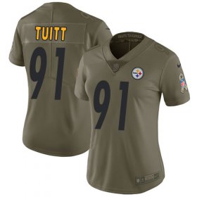 Wholesale Cheap Nike Steelers #91 Stephon Tuitt Olive Women\'s Stitched NFL Limited 2017 Salute to Service Jersey