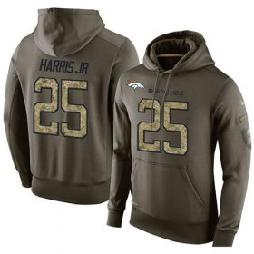 Wholesale Cheap NFL Men\'s Nike Denver Broncos #25 Chris Harris Jr Stitched Green Olive Salute To Service KO Performance Hoodie