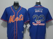 Wholesale Cheap Mets #32 Steven Matz Blue USA Flag Fashion Stitched MLB Jersey