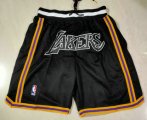 Wholesale Cheap Men's Los Angeles Lakers Black MVP Just Don Swingman Throwback Shorts