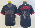 Wholesale Cheap Youth Cincinnati Reds #44 Elly De La Cruz Black 2023 City Connect Cool Base Stitched Jersey