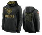 Wholesale Cheap Men's Las Vegas Raiders #98 Maxx Crosby Black 2020 Salute To Service Sideline Performance Pullover Hoodie