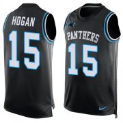 Wholesale Cheap Nike Panthers #15 Chris Hogan Black Team Color Men's Stitched NFL Limited Tank Top Jersey