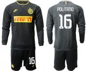 Wholesale Cheap Inter Milan #16 Politano Third Long Sleeves Soccer Club Jersey