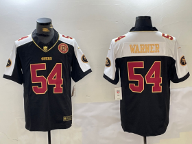 Men\'s San Francisco 49ers #54 Fred Warner Black White FUSE With Patch Limited Stitched Jersey