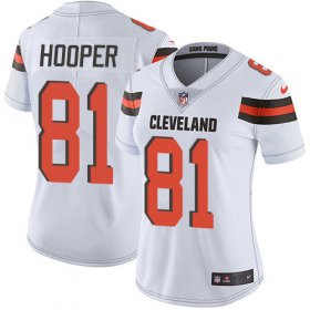 Wholesale Cheap Nike Browns #81 Austin Hooper White Women\'s Stitched NFL Vapor Untouchable Limited Jersey