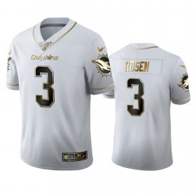 Wholesale Cheap Miami Dolphins #3 Josh Rosen Men\'s Nike White Golden Edition Vapor Limited NFL 100 Jersey