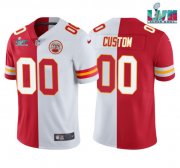 Wholesale Cheap Men's Kansas City Chiefs ACTIVE PLAYER Custom Red White Split Super Bowl LVII Patch Vapor Untouchable Limited Stitched Jersey