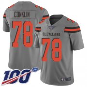 Wholesale Cheap Nike Browns #78 Jack Conklin Gray Men's Stitched NFL Limited Inverted Legend 100th Season Jersey