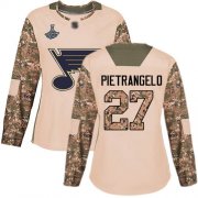 Wholesale Cheap Adidas Blues #27 Alex Pietrangelo Camo Authentic 2017 Veterans Day Stanley Cup Champions Women's Stitched NHL Jersey