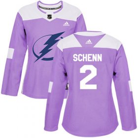 Cheap Adidas Lightning #2 Luke Schenn Purple Authentic Fights Cancer Women\'s Stitched NHL Jersey