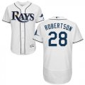 Wholesale Cheap Rays #28 Daniel Robertson White Flexbase Authentic Collection Stitched MLB Jersey