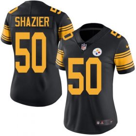 Wholesale Cheap Nike Steelers #50 Ryan Shazier Black Women\'s Stitched NFL Limited Rush Jersey