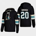 Wholesale Cheap San Jose Sharks #20 Marcus Sorensen Black adidas Lace-Up Pullover Hoodie