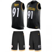 Wholesale Cheap Nike Steelers #91 Stephon Tuitt Black Team Color Men's Stitched NFL Limited Tank Top Suit Jersey