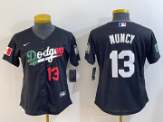 Cheap Women's Los Angeles Dodgers #13 Max Muncy Number Black Mexico 2020 World Series Cool Base Nike Jersey