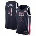 Cheap Men's USA Basketball #4 Stephen Curry Navy 2024 Swingman Stitched Jersey