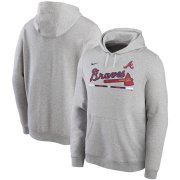 Wholesale Cheap Atlanta Braves Nike Color Bar Club Pullover Hoodie Gray