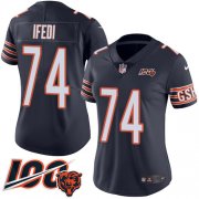 Wholesale Cheap Nike Bears #74 Germain Ifedi Navy Blue Team Color Women's Stitched NFL 100th Season Vapor Untouchable Limited Jersey