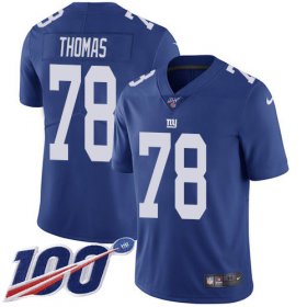 Wholesale Cheap Nike Giants #78 Andrew Thomas Royal Blue Team Color Youth Stitched NFL 100th Season Vapor Untouchable Limited Jersey