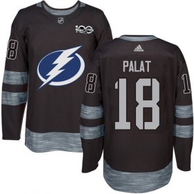 Wholesale Cheap Adidas Lightning #18 Ondrej Palat Black 1917-2017 100th Anniversary Stitched NHL Jersey