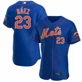 Wholesale Cheap Men\'s New York Mets #23 Javier Baez Royal Anthentic Nike Jersey