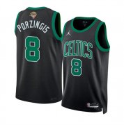 Cheap Men's Boston Celtics #8 Kristaps Porzingis Black 2024 Finals Statement Edition Stitched Basketball Jersey