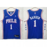 Wholesale Cheap Men Philadelphia 76ers #1 James Harden Blue City edition Stitched jersey