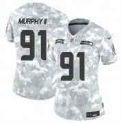 Cheap Women's Seattle Seahawks #91 Byron Murphy II 2024 F.U.S.E Arctic Camo Salute To Service Limited Stitched Football Jersey(Run Small)