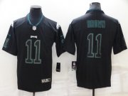 Wholesale Cheap Men's Philadelphia Eagles #11 A. J. Brown Lights Out Black Color Rush Limited Stitched Jersey