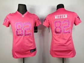 Wholesale Cheap Nike Cowboys #82 Jason Witten Pink Sweetheart Women\'s Stitched NFL Elite Jersey