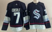 Wholesale Cheap Men's Seattle Kraken #7 Jordan Eberle Navy Blue Adidas Stitched NHL Jersey