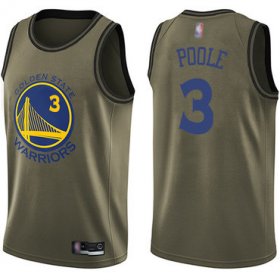 Wholesale Cheap Warriors #3 Jordan Poole Green Basketball Swingman Salute to Service Jersey