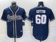 Cheap Men's Dallas Cowboys #60 Tyler Guyton Navy Cool Base Stitched Baseball Jersey