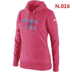 Wholesale Cheap Women\'s Nike Detroit Lions Heart & Soul Pullover Hoodie Pink