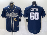 Cheap Men's Dallas Cowboys #60 Tyler Guyton Navy Cool Base Stitched Baseball Jerseys