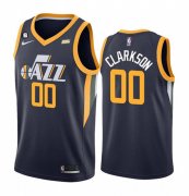 Cheap Men's Utah Jazz #00 Jordan Clarkson Navy Icon Edition With No.6 Patch Swingman Stitched Jersey