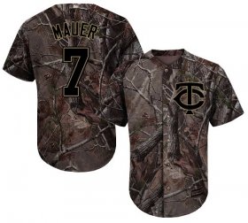 Wholesale Cheap Twins #7 Joe Mauer Camo Realtree Collection Cool Base Stitched MLB Jersey